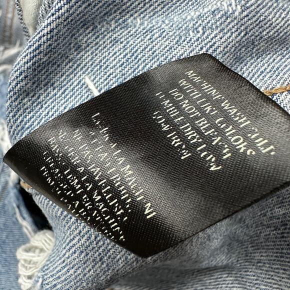 BLANK NYC Blue Raw Hem Distressed Denim Casual Button Front Trucker Jacket XS - Picture 13 of 13